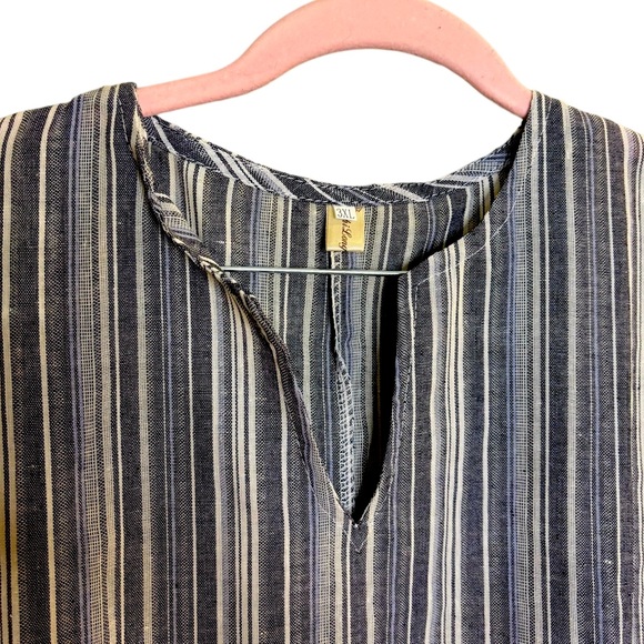 Women’s Plus 3XL Gray Blue Stripe Loungewear/Coverup/Infinity pockets 3/4 sleeve - Picture 5 of 7